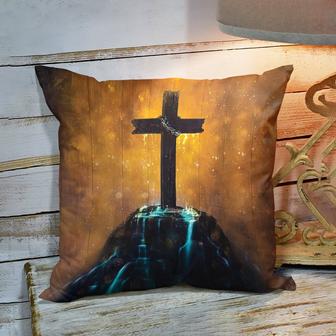 Bible Verse Pillow - Scripture Pillow - God Pillow - Cross On Rock - Christian Pillow - Monsterry AU