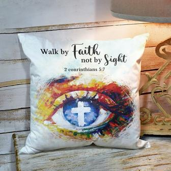 Bible Verse Pillow - Scripture Pillow - God Pillow - Unique Christian Pillow- Walk By Faith - Monsterry AU