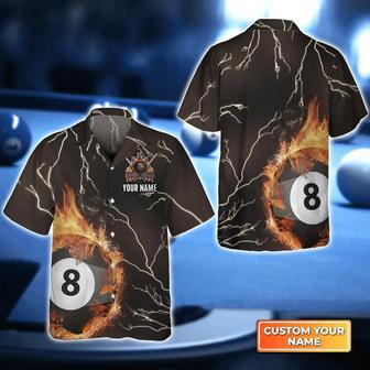 Billiard 8 Ball Thunder Fire Flame Hawaiian Shirt, billiard Sport shirt, Gift For Billiard Players | Newhawaiianshirts AU