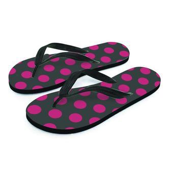 Black And Maroon Polka Dot Men's Flip Flops | Newhawaiianshirts CA