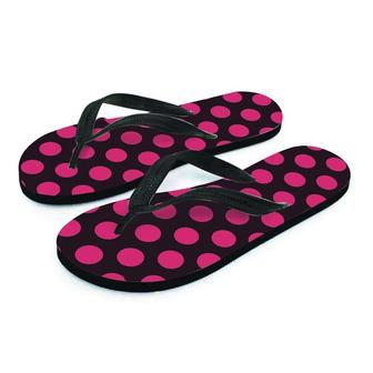 Black And Red Polka Dot Men's Flip Flops | Newhawaiianshirts