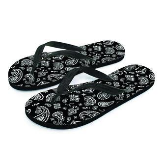 Black Bandana Men's Flip Flops | Newhawaiianshirts DE