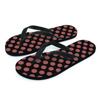 Black Brown Polka Dot Men's Flip Flops | Newhawaiianshirts AU