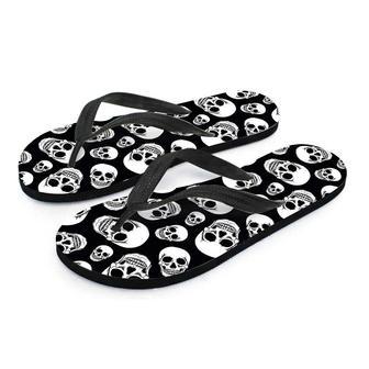 Black Skull Men's Flip Flops | Newhawaiianshirts AU