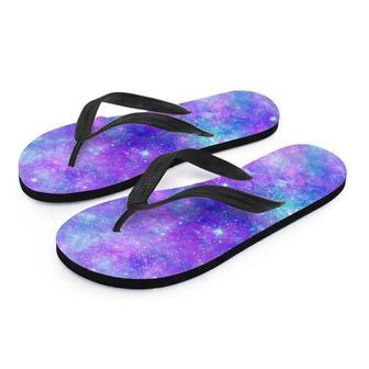 Blue And Pink Galaxy Space Men's Flip Flops | Newhawaiianshirts CA