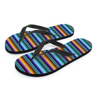 Blue Baja Serape Men's Flip Flops | Newhawaiianshirts CA