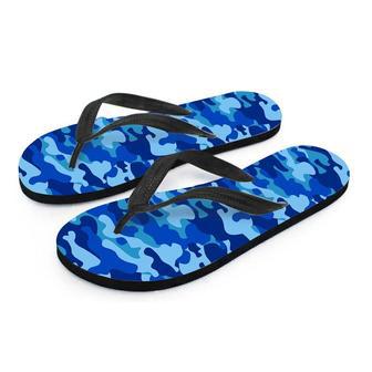 Blue Camo Print Men's Flip Flops | Newhawaiianshirts AU