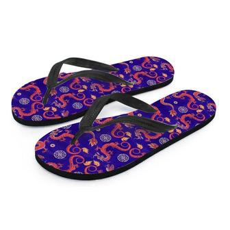 Blue Chinese Dragon Men's Flip Flops | Newhawaiianshirts AU