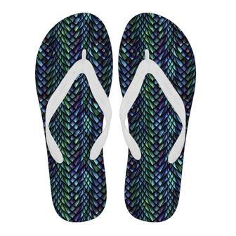 Blue Green Egg Skin Dragon Pattern Print Men & Women Flip Flops | Newhawaiianshirts AU