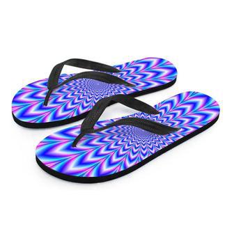 Blue Optical Illusion Men's Flip Flops | Newhawaiianshirts AU