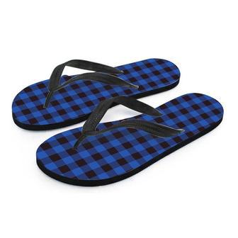 Blue Plaid Men's Flip Flops | Newhawaiianshirts