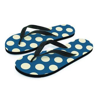 Blue Polka Dot Men's Flip Flops | Newhawaiianshirts AU