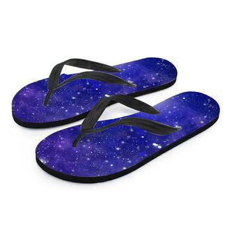 Blue Stardust Space Galaxy Men's Flip Flops | Newhawaiianshirts CA