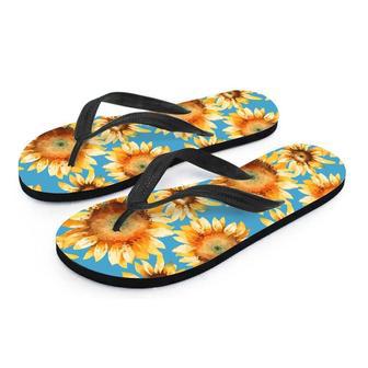 Blue Sunflower Men's Flip Flops | Newhawaiianshirts AU