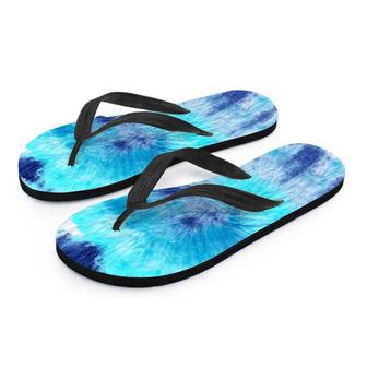 Blue Tie Dye Men's Flip Flops | Newhawaiianshirts UK