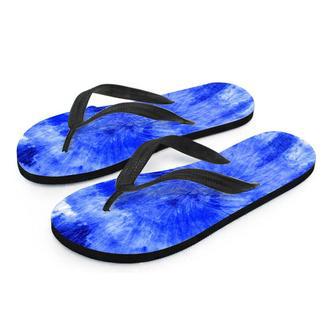 Blue Tie Dye Print Men's Flip Flops | Newhawaiianshirts UK