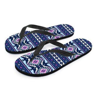 Blue Tribal Aztec Eagles Men's Flip Flops | Newhawaiianshirts DE