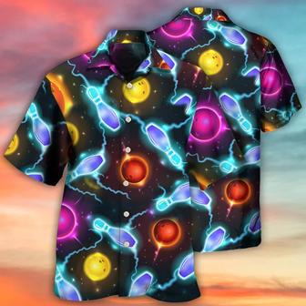 Bowling Hawaiian Shirt, Bowling Painting Hawaiian Shirt, Galaxy Bowling Ball And Pins Aloha Shirt For Men Perfect Gift For Bowling Lovers, Bowlers | Newhawaiianshirts AU