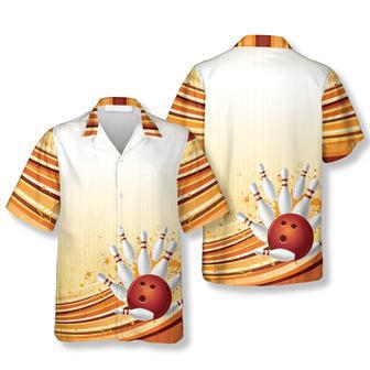 Bowling Strike and Strip Lines Pattern Bowling Hawaiian Shirt, All Over Print Bowling Hawaiian Shirt | Newhawaiianshirts CA