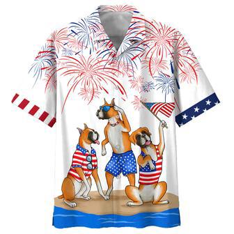 Boxer Full Printed Hawaiian Shirts For Men And Woman, Independence Day Is Coming, Happy Of July Aloha Beach Shirt | Newhawaiianshirts CA