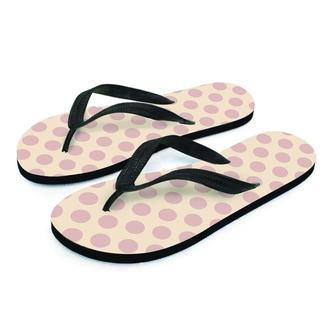 Brown And Cream Polka Dot Men's Flip Flops | Newhawaiianshirts