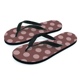 Brown And Tan Polka Dot Men's Flip Flops | Newhawaiianshirts