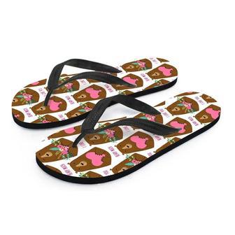 Brown Mama Bear Men's Flip Flops | Newhawaiianshirts AU