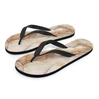 Brown Marble Men's Flip Flops | Newhawaiianshirts