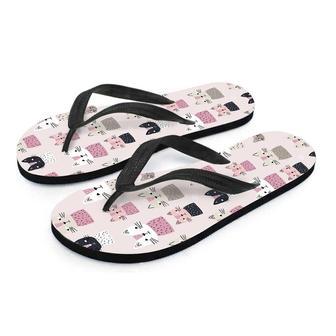 Cat Print Men's Flip Flops | Newhawaiianshirts CA