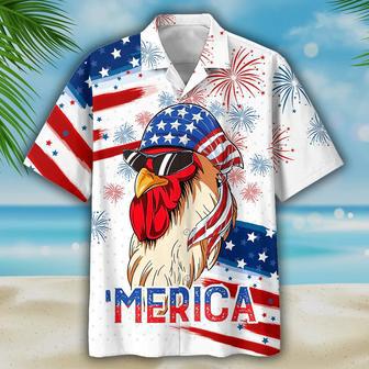 Chicken Hawaiian Shirts, Independence Day Funny Hawaii Shirt, Chicken Hawaii Aloha Beach Shirt | Newhawaiianshirts AU