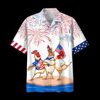 Chicken Hawaiian Shirts Independence Day Is Coming, Of July Funny Chicken Hawaii Aloha Beach Shirt, Chicken Lovers | Newhawaiianshirts