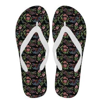 Chinese Rose Dragon Pattern Print Men & Women Flip Flops | Newhawaiianshirts CA