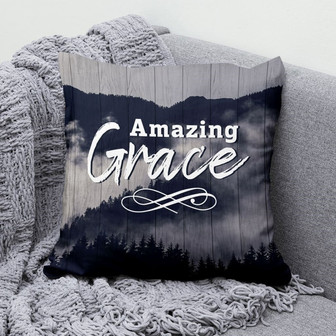 Christian, Forest Pillow - Amazing Grace Pillow - Monsterry