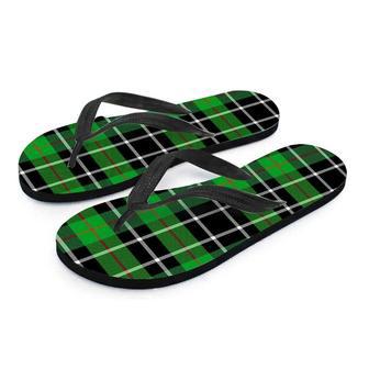 Christmas Tartan Green Plaid Scottish Men's Flip Flops | Newhawaiianshirts DE