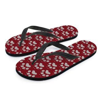 Christmas Ugly Paw Men's Flip Flops | Newhawaiianshirts AU