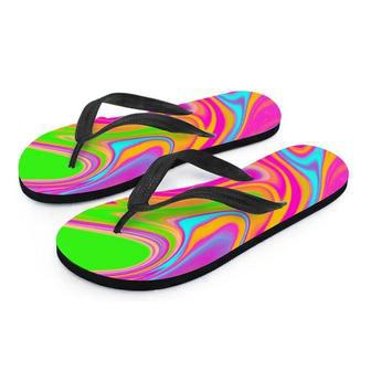 Colorful Abstract Paint Men's Flip Flops | Newhawaiianshirts AU