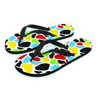 Colorful Cow Print Men's Flip Flops | Newhawaiianshirts AU