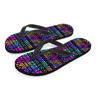 Colorful Native Aztec Geometric Men's Flip Flops | Newhawaiianshirts AU