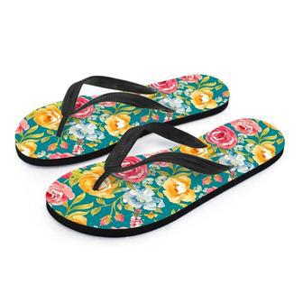 Colorful Rose Flower Men's Flip Flops | Newhawaiianshirts AU