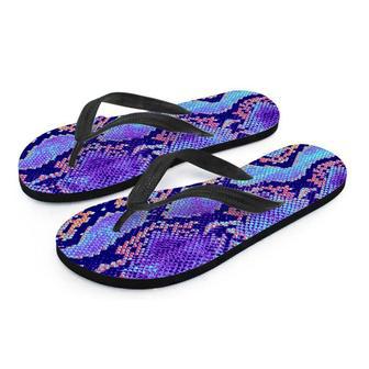 Colorful Snakeskin Print Men's Flip Flops | Newhawaiianshirts CA