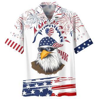 Cool Eagle American Hawaiian Shirt, Independence's Day Eagle Hawaiian Shirt In Us Flag Pattern, Eagle Hawaii Shirt | Newhawaiianshirts AU