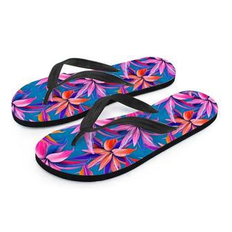 Cordyline Tropical Floral Print Men's Flip Flops | Newhawaiianshirts DE