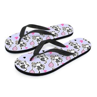 Cow Doodle Print Men's Flip Flops | Newhawaiianshirts DE