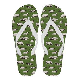 Cow Farm Pattern Print Men & Women Flip Flops | Newhawaiianshirts DE