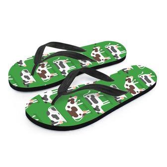 Cow In Green Grass Print Men's Flip Flops | Newhawaiianshirts