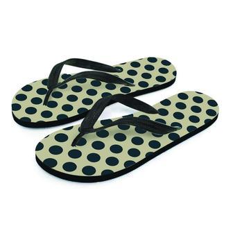 Cream And Black Polka Dot Men's Flip Flops | Newhawaiianshirts AU