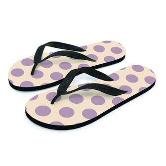 Cream And Brown Polka Dot Men's Flip Flops | Newhawaiianshirts UK