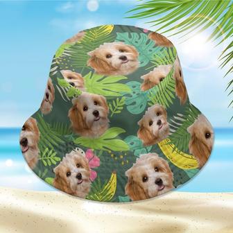 Custom Dog Photo, Pet Photo Leafy Green Hawaiian Bucket Hat for Women, Men | Newhawaiianshirts DE