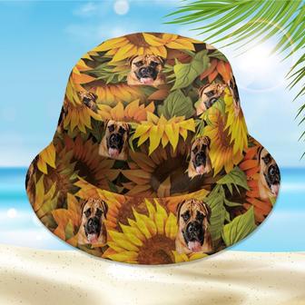 Custom Dog Photo, Pet Photo Sunflower Hawaiian Bucket Hat for Girlfriend, Women | Newhawaiianshirts UK