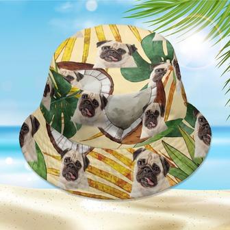 Custom Dog Photo, Pet Photo Tropical Leaves Hawaiian Bucket Hat for Boy, Girl, Men, Women | Newhawaiianshirts CA